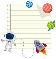 Notebook paper template space theme vector