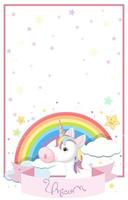 Cute unicorn template vector