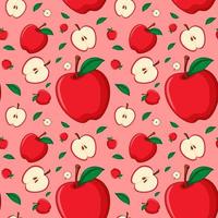 Seamless background design with red apples vector