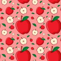 Seamless background design with red apples vector