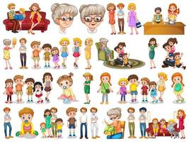 Set of family members characters