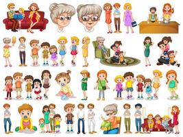 Set of family members characters vector