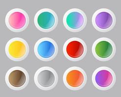 Gradient round buttons set vector