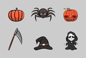 conjunto de iconos de halloween vector