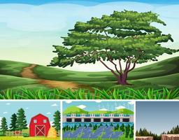 Four different scenes in nature setting vector