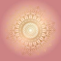 Gradient background with gold mandala  vector