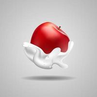 Apple floating in milk  vector