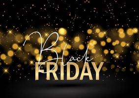 Black Friday background with glittery bokeh lights vector