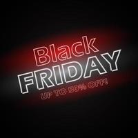 Black Friday neon lettering poster vector