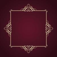 Decorative gold border on red gradient vector