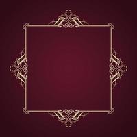 Decorative gold border on red gradient vector