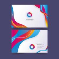 Abstract Flowing Gradient Multi-Color Business Card vector