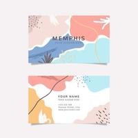 Business card with colorful abstract shapes vector