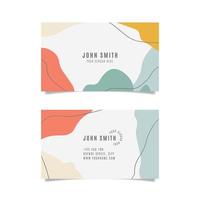 Colorful business card with abstract shapes vector