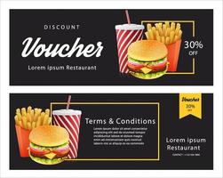 Burger Discount Voucher Template Set