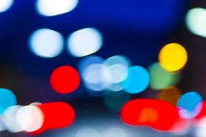 colorful bokeh light from night traffic photo