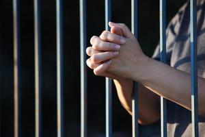 hand praying in jail photo
