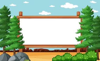 Blank wooden frame in nature park vector