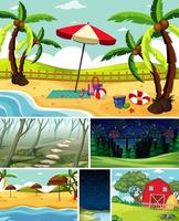 Six different scenes in nature setting  vector