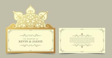 invitación de estilo de corte de plantilla de boda vector