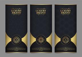 Luxury business card and vintage ornament template set vector