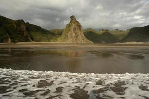 volcanic beach after storm