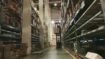 Multilevel warehouse of pharmaceutical production, the loader workers video