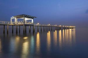 Silent pier at night photo
