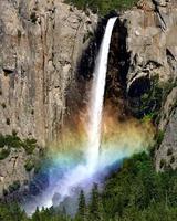 Bridal Veil Falls In Yosemite with rainbow photo