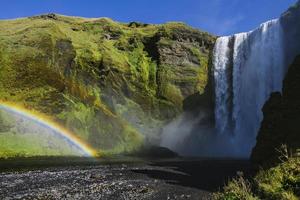 Powerful Skogafoss Waterfall in Iceland photo