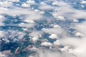 Aerial view of different cloud formations