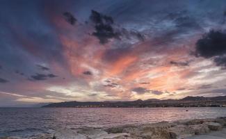 View on Aqaba gulf and  Eilat at dawn, Israel photo