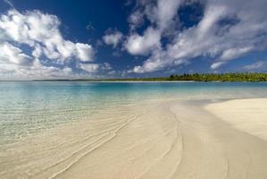 Sandy, shallow, tropical beach. One Foot Island, Aitutaki photo