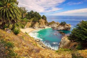 Fine Beach and Falls, Pacific coast, California photo