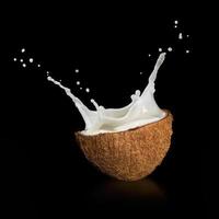 Coconuts with milk splash photo