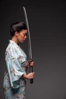 Japanese woman with katana