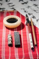 Calligraphy tools on the table