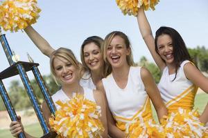 Cheerleaders Celebrating Victory photo