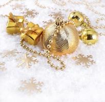 Golden Christmas decorations photo