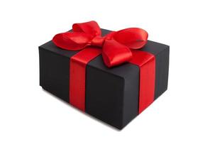 box with  red bow as gift photo