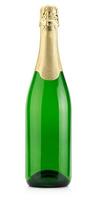 green bottle of champagne isolated on the white background photo