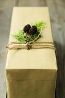 Brown paper packages tied up with string photo