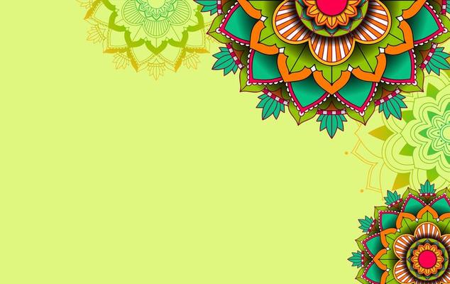 Green background template with mandala 1361051 Vector Art at Vecteezy