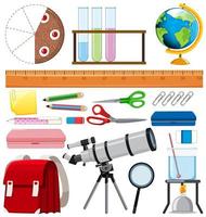 Set of school items  vector