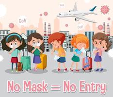 No mask, no entry sign vector