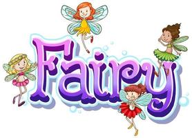 Fairy logo with little fairies  vector