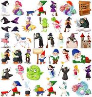 conjunto de personajes de dibujos animados de fantasía
