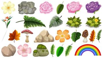 Set of nature objects vector