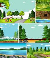 Four different scenes in nature setting vector