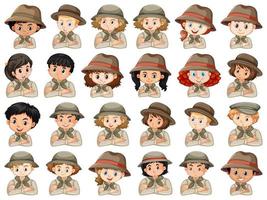 Set of different boys and girls scout characters  vector